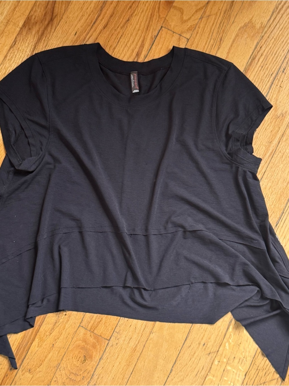 FP Movement by Free People Black Short Sleeve Layered Tee